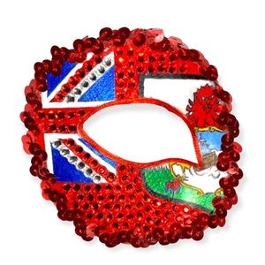 Bermuda Eye Patch Masquerade Mask with Crystals and Rhinestones